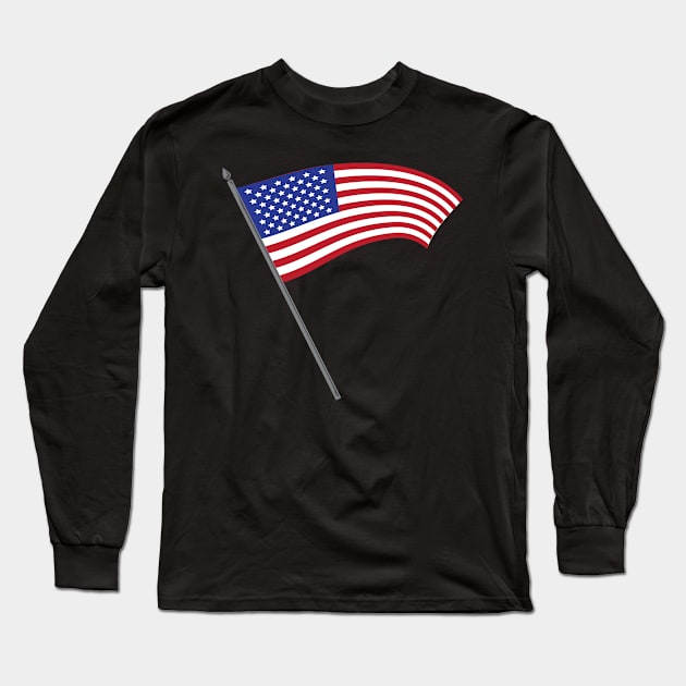 Stylish American Flag Long Sleeve T-Shirt by divawaddle